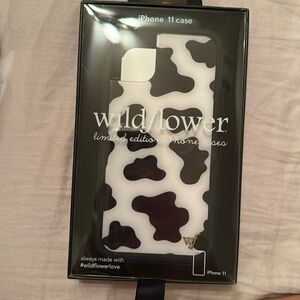 Wildflower Cow Print iPhone 11 case.